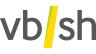 Logo vbsh Le logo vbsh. Le mot "vbsh" est écrit en minuscules en gris foncé. Entre le b et le s, il y a une barre oblique jaune et verte.