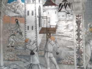 Image historique de deux hommes qui se disputent.